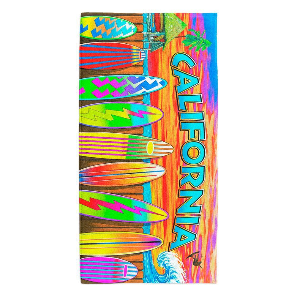 Toalha de Praia Piscina 140x70cm 100% Poliéster Macia Estampa 10 Califórnia