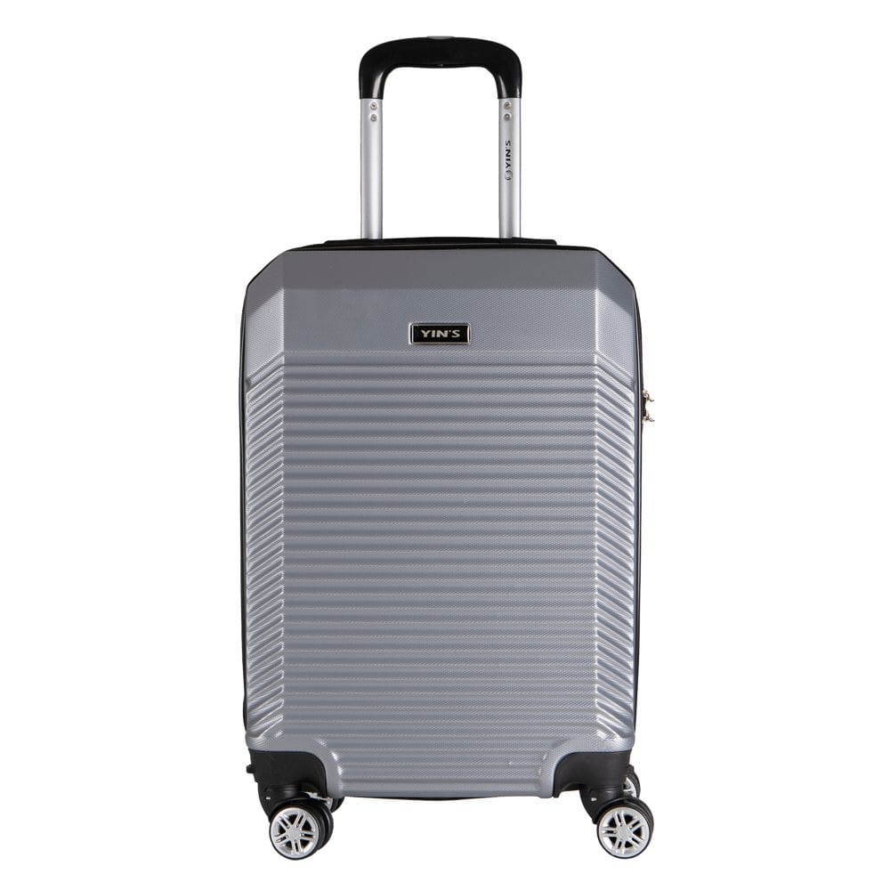 Mala de Bordo Abs para Viagem Yins Ys21110 Cadeado Integrado Rodas Duplas Giro 360 Prata