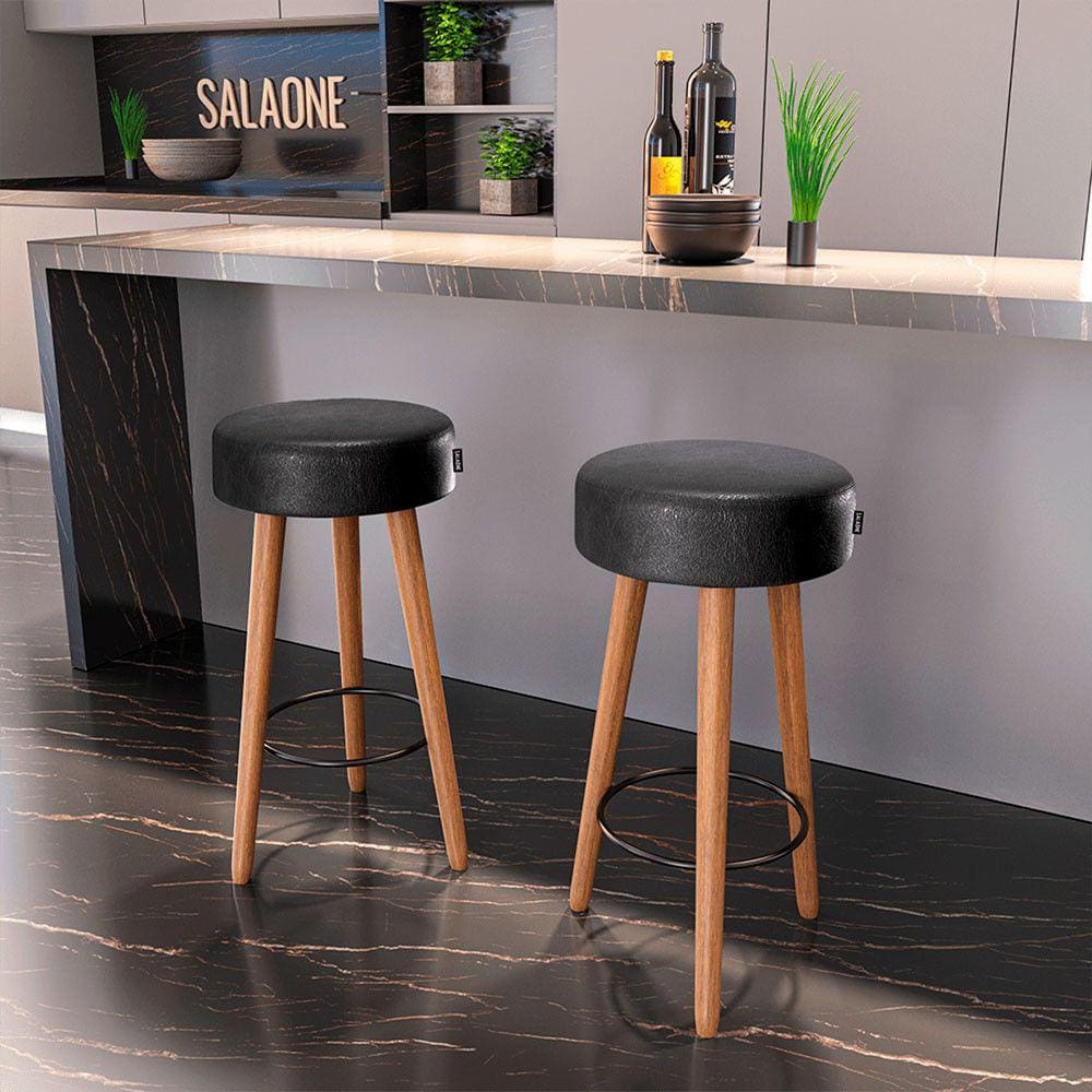 Kit 2 Banquetas Londres Cor Preto - Speciale Home