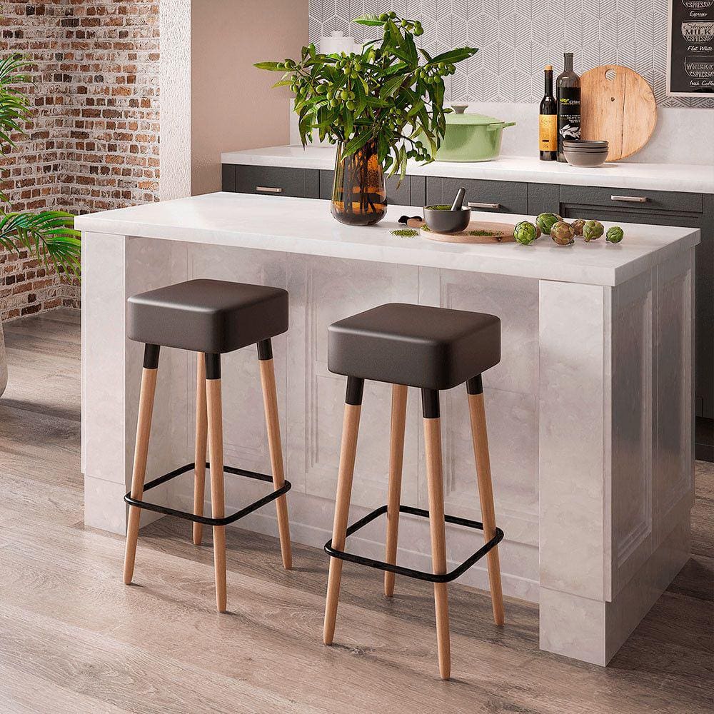 Kit 2 Banquetas Dubai Cor Preto - Speciale Home
