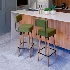 Kit 2 Banquetas Barcelona Cor Verde - Speciale Home