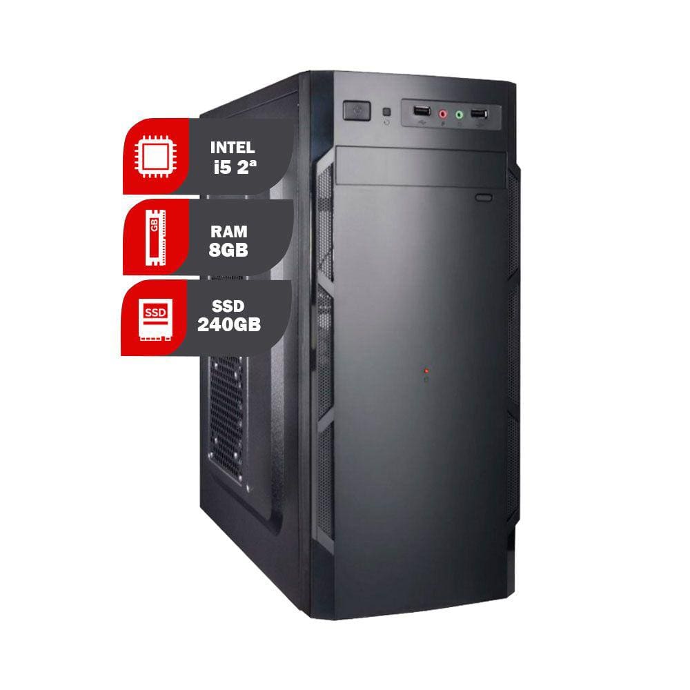 Computador Completo Placa mãe H61 Core I5 2° 8gb SSD 240