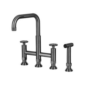 Torneira Para Cozinha Gourmet Misturador Extensível Duplo Comando Aço Inox 304 Jutaí Pingoo.casa - Cinza