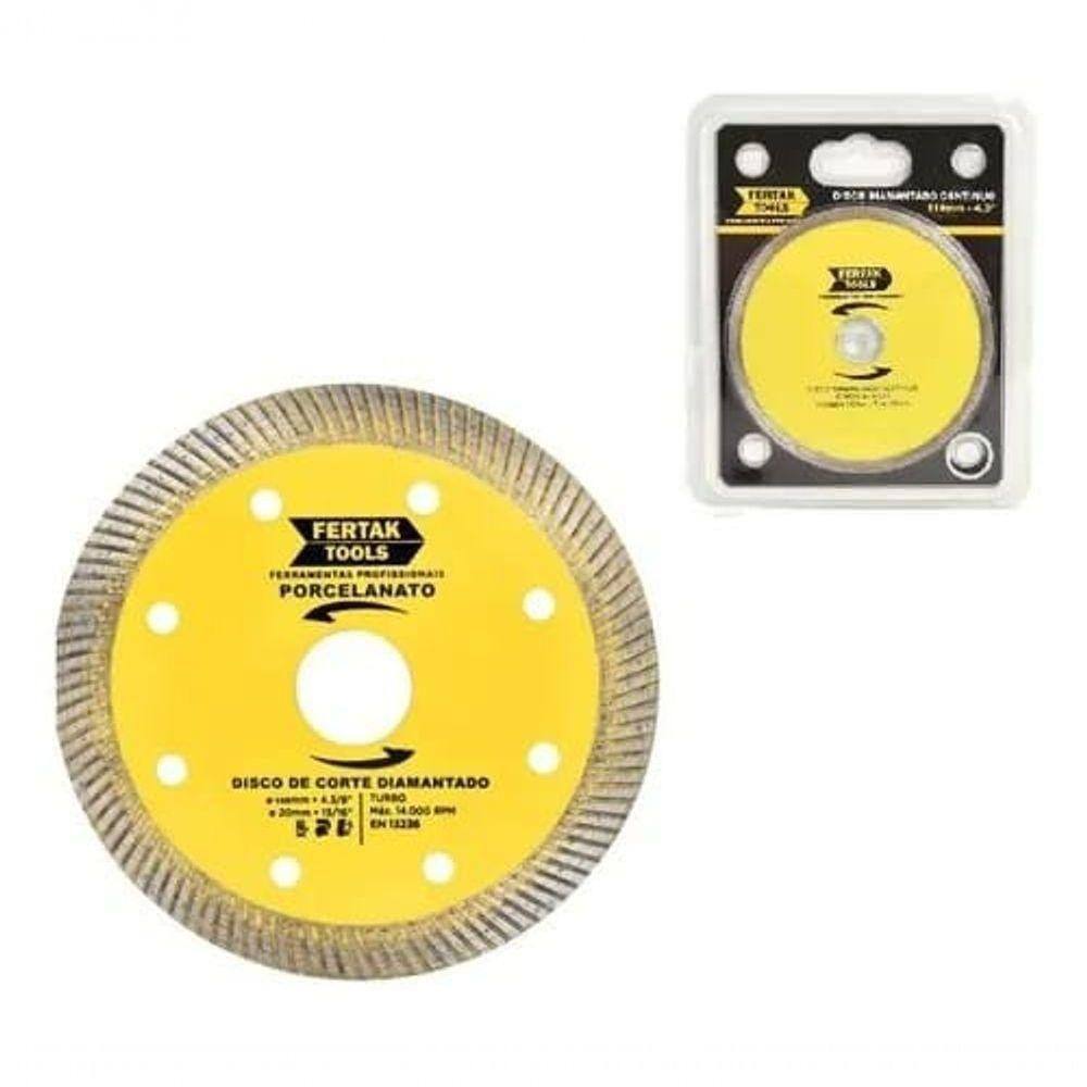 Disco Diamantado Para Porcelanato 105mm X 20mm X 1,2mm - Fertak