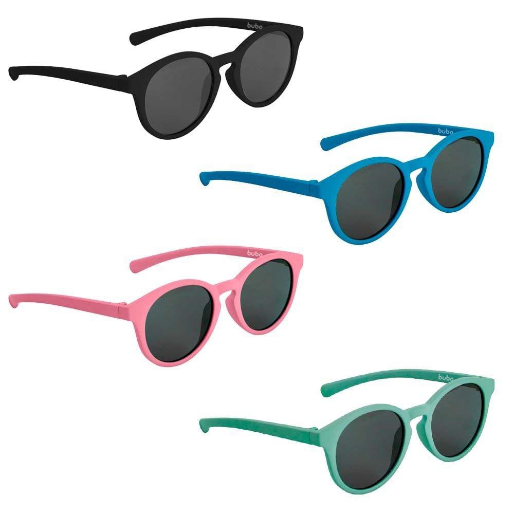 Óculos Oval de Sol Bebê Proteção UVA/UVB Flexível Lenço em Microfibra Estojo Buba