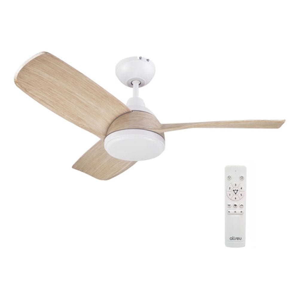 Ventilador De Teto Madeira Controle Remoto Led 108cm Bivolt