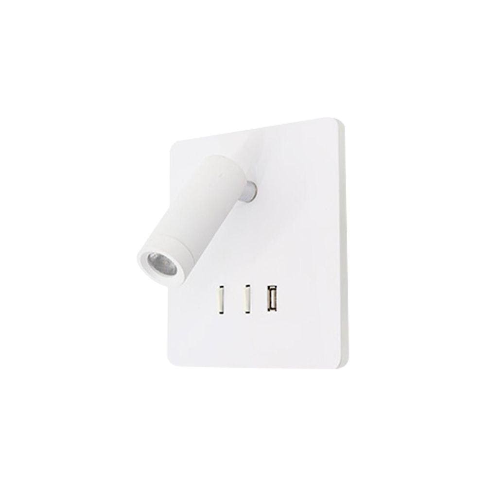 Luminária de Cabeceira Mobby Branco - 5W, Spot 3W, USB