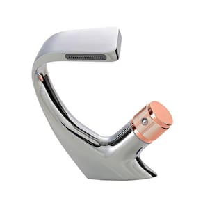 Torneira Para Banheiro Cascata Misturador Monocomando Baixa Cairu Pingoo.casa - Prata E Rose