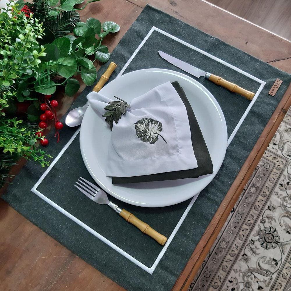 Kit De Mesa Posta Completo - Costela De Adão  2Un