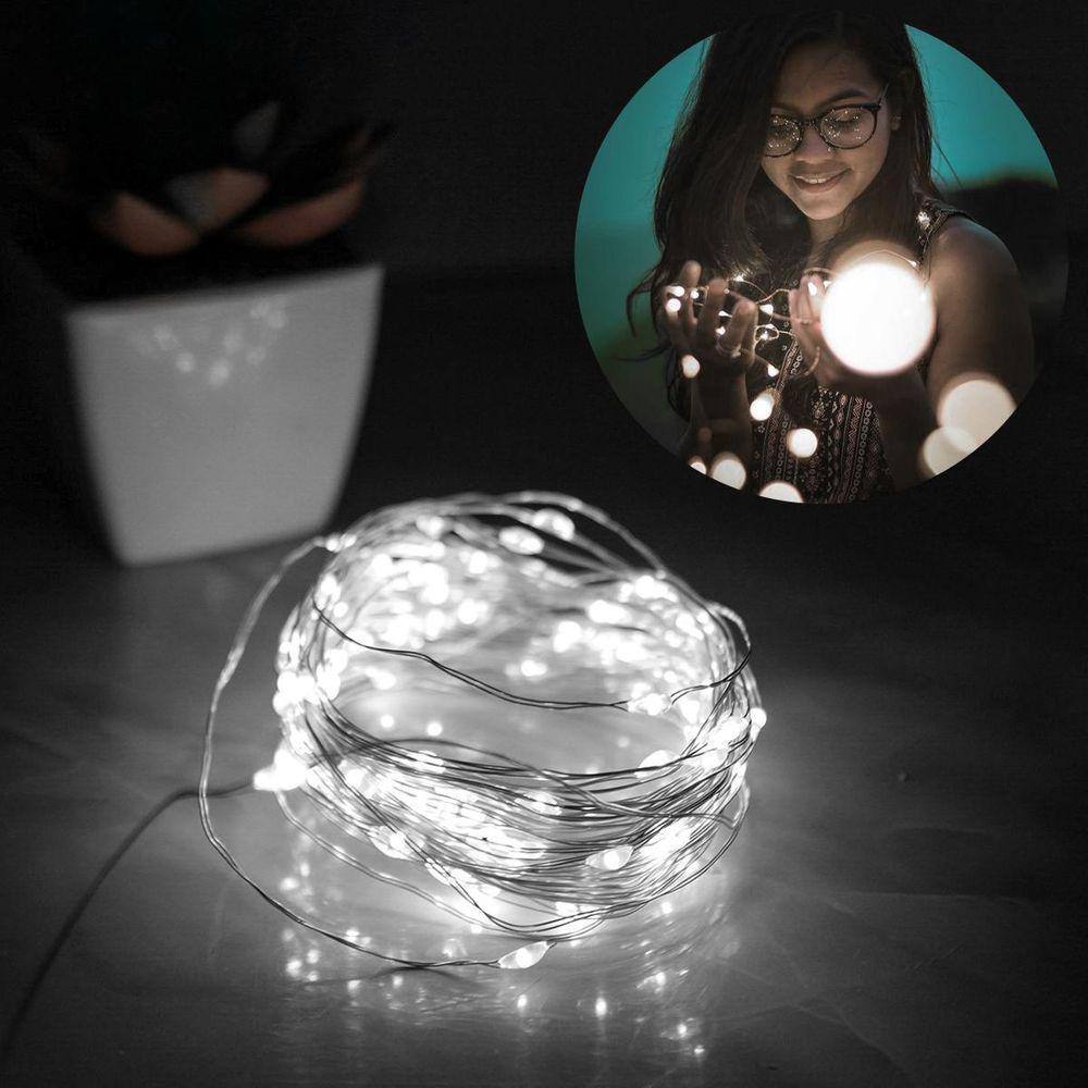 Pisca LED Fio de Fada 100L 10m | Branco | Decoração Festa