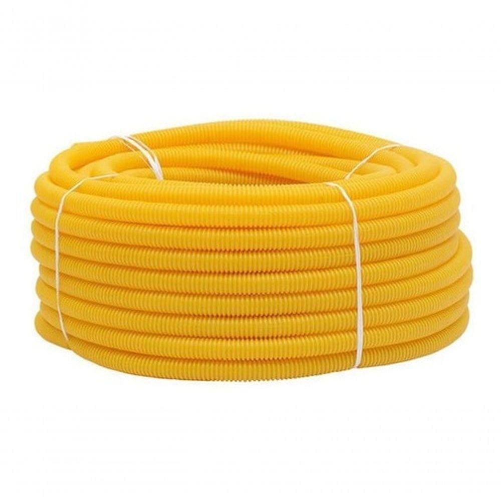Conduite Corrugado Amarelo De 3-4 25mm Rolo Com 50 Metros