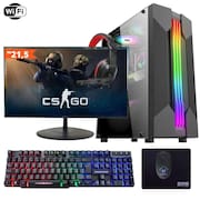 Computador Gamer TOB Intel Core i7 Wi-Fi SSD 960GB 16GB VGA GT730 4GB Windows 10 Pro Trial, Teclado/Mouse, Mouse Pad, Head, Monitor 21.5 PC
