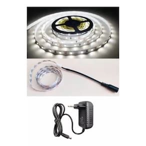 Fita De Led 24w Bivolt 5 Metros Com Fonte 12v Branco Frio