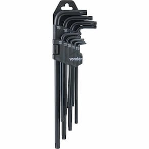 Jogo De Chaves Hexalobular Torx Longas 9 Peças VONDER