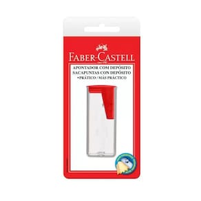 Apontador Faber-Castell Transparente com Depósito 1 Unidade
