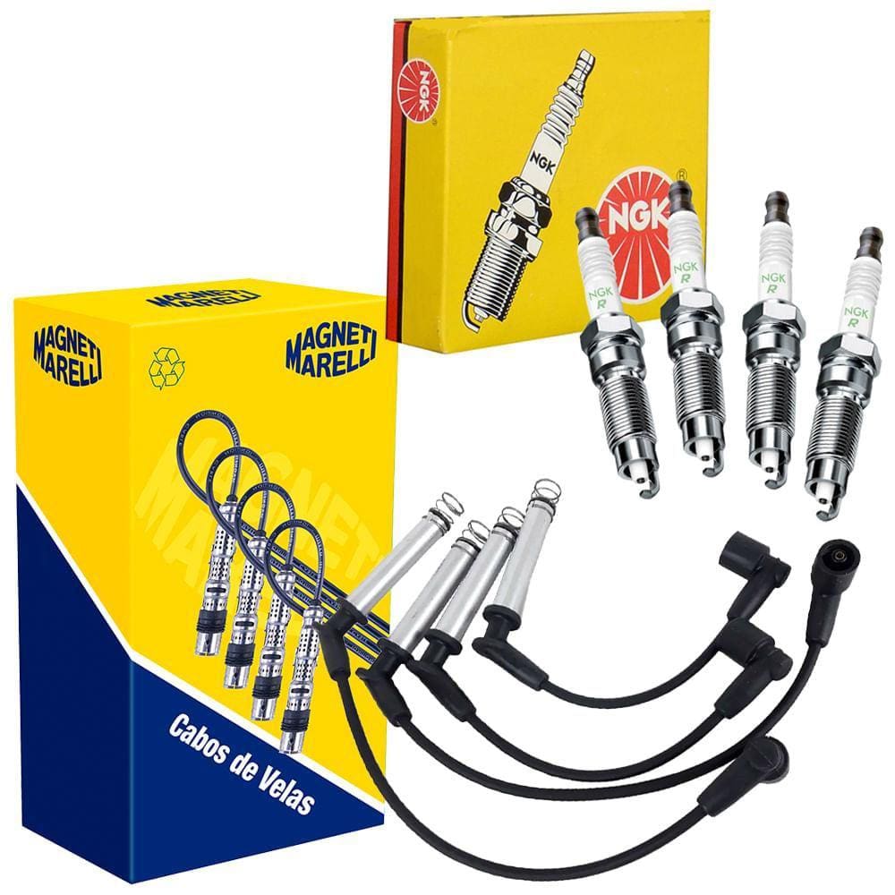Kit Cabo Mahle + Vela NGK Celta 1.0 1.4 2000 a 2006 Gasolina