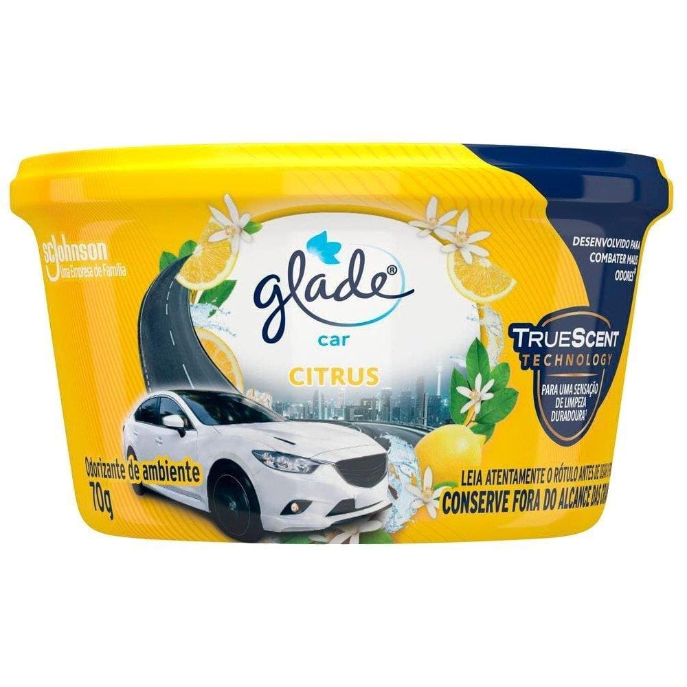 Purificador de Ar Glade Auto Gel Citrus 70g - Embalagem c/ 12 unidades