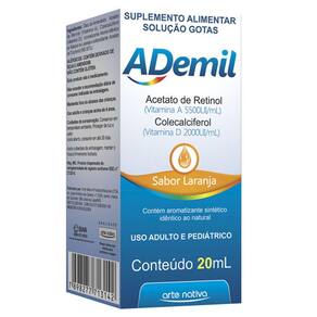 Vitamina A5.500Ui+D2.000Ui 20Ml Laranja(Ademil)