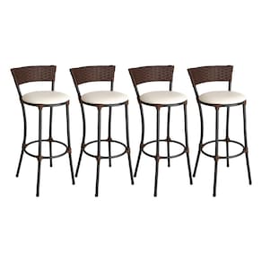 Conjunto de 4 Banquetas Alta Forts em Aço Carbono e Fibra Sintética