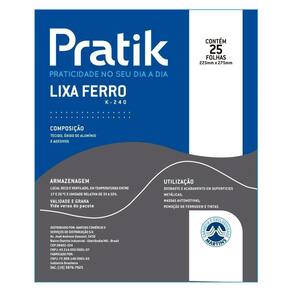 Lixa Ferro Pratik G220 225x275mm - Embalagem com 25 Unidades