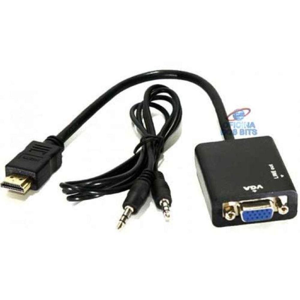 Cabo Adaptador Conversor HDMI para VGA com Áudio - 20cm (HDMI M X VGA F)