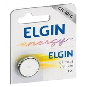 Bateria de Lítio CR2016 Elgin 82191 - Unidade - para alarmes automotivos, calculadoras e relógios
