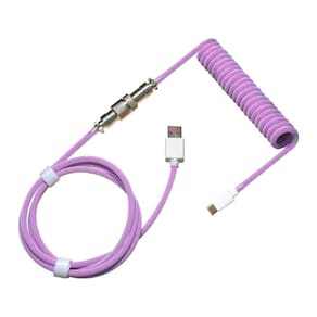 Cabo para teclado coiled Cooler Master - Até 1.5m - Conector Aviator - Roxo - KB-CPZ1