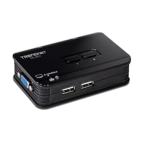 Chaveador KVM TrendNet TK-207K - 2 computadores em 1 monitor, teclado e mouse - USB - com Cabos KVM