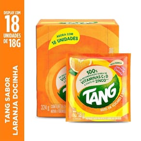 Refresco em Pó Tang Laranja Docinha 18g Display com 18 Unidades