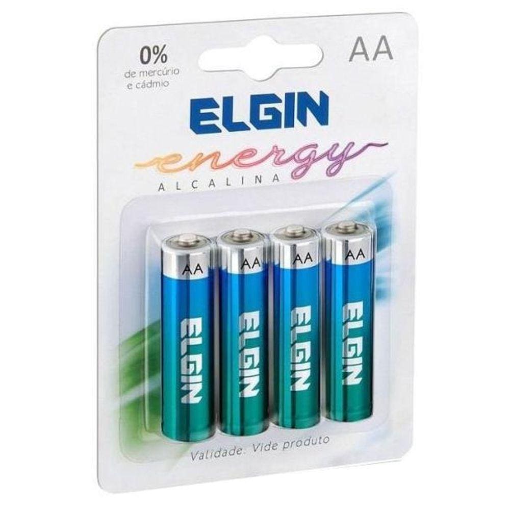 Pilha Alcalina AA Elgin LR6 - com 4 unidades - 82153