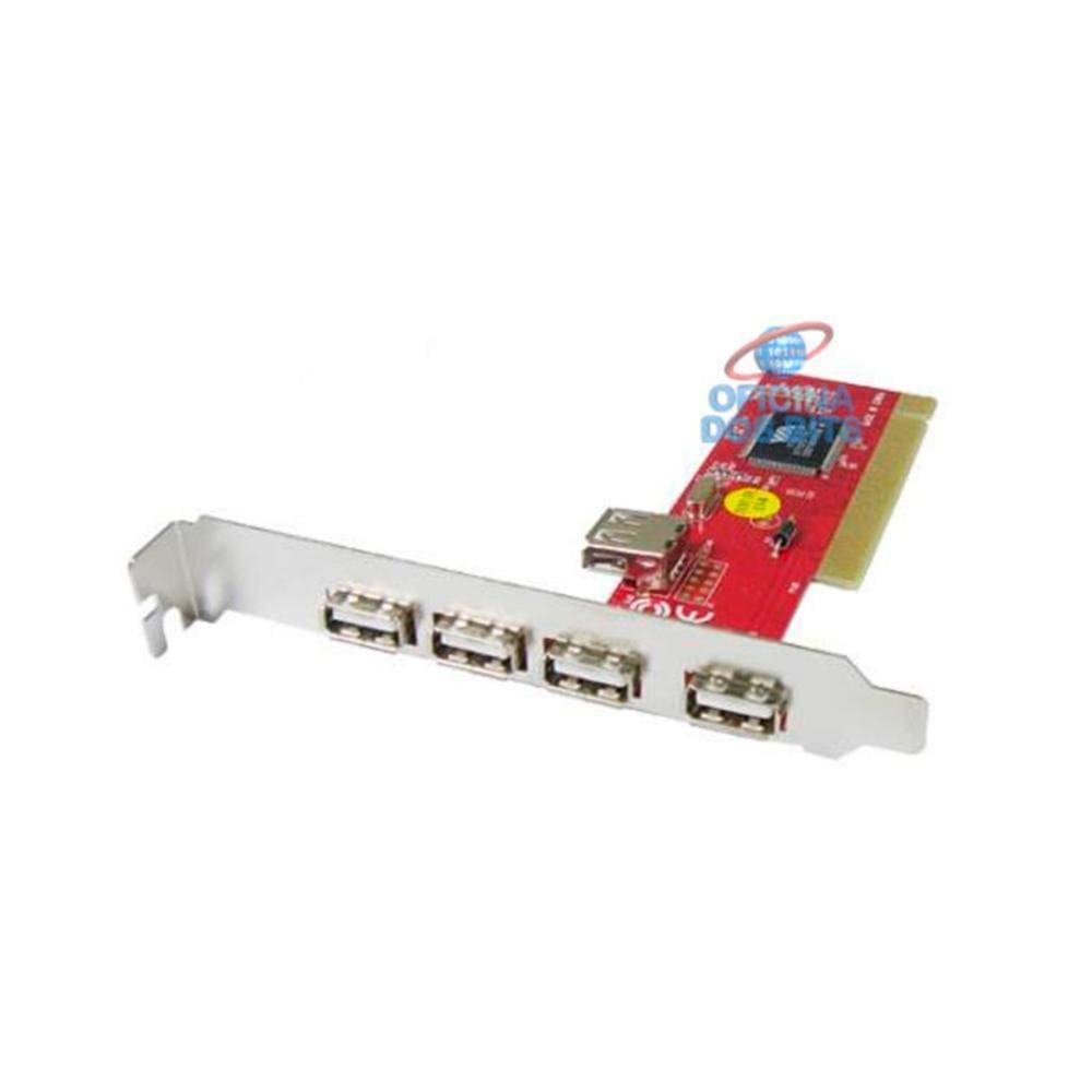 Placa PCI com 4 Portas USB 2.0 + 1 Porta USB 2.0 Interno
