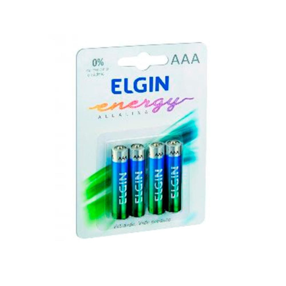 Pilha Alcalina AAA Elgin LR03 - com 4 unidades - 82155
