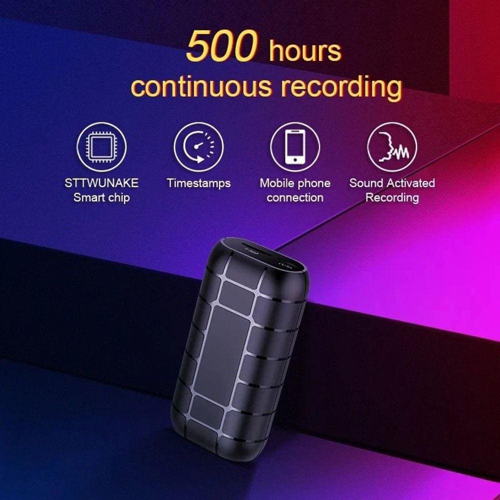 Mini Gravador De Audio Ativo Por Voz Com Super Bateria 15 Dias 32Gb