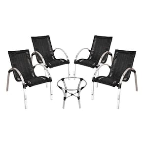 Conjunto de Mesa de Centro e 4 Cadeiras Garden para Área Externa