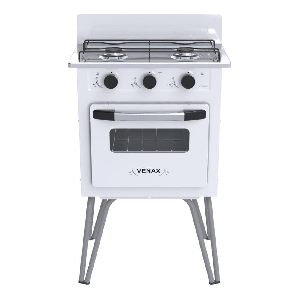 Fogao a Gas 2 Bocas Venax Gemini Vetro Branco