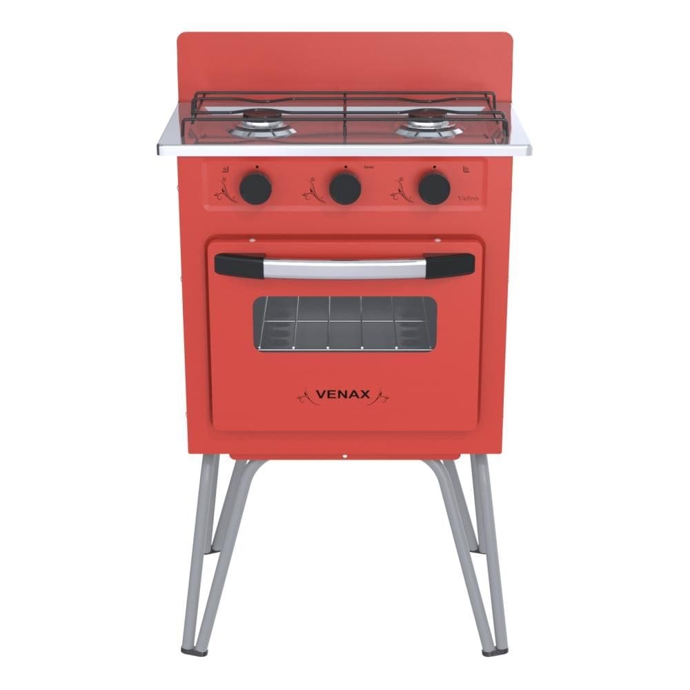 Fogao a Gas 2 Bocas Venax Gemini Vetro Vermelho