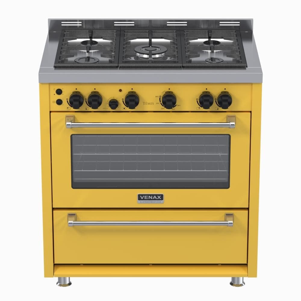 Fogao a Gas 5 Bocas Venax Temis Amarelo