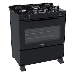 Fogao a Gas 5 Bocas Venax Gaudi Vitreo Preto