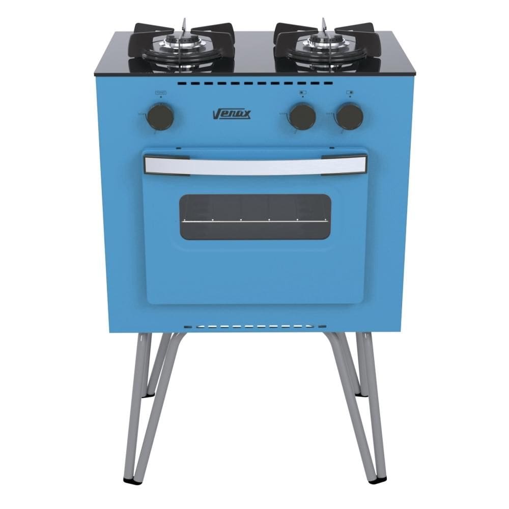 Fogao a Gas 2 Bocas Venax Mini Cook Azul