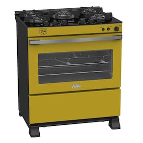 Fogao a Gas 5 Bocas Venax Gaudi Vetro Vitreo Amarelo