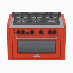 Fogao a Gas de Embutir 5 Bocas Venax Temis Vermelho
