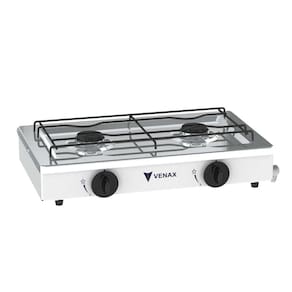 Fogao a Gas Portatil 2 Bocas Venax Flamalar Branco