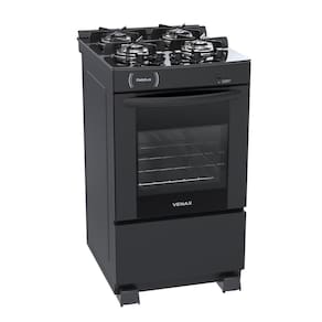 Fogao a Gas 4 Bocas Venax Delplus Vitreo BL Preto