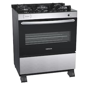 Fogao a Gas 5 Bocas Venax Picasso Vitreo Inox