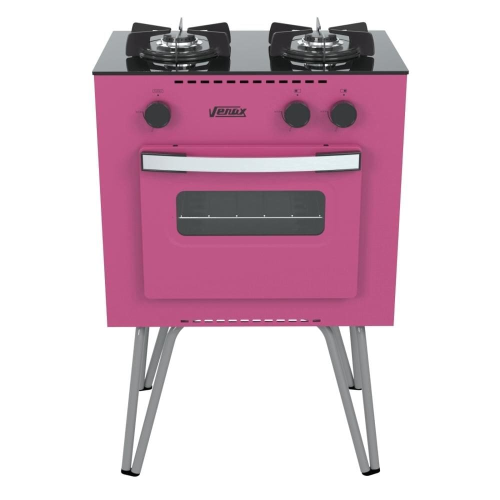 Fogao a Gas 2 Bocas Venax Mini Cook Pink