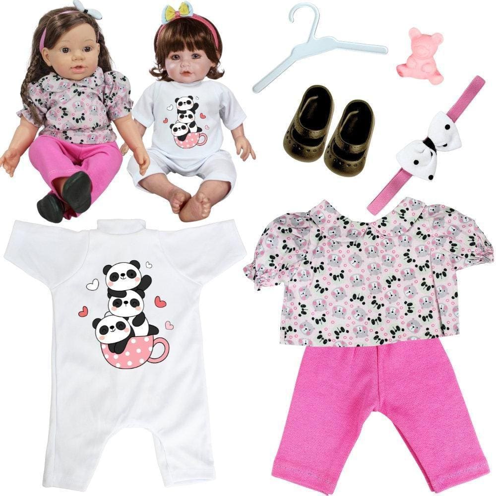 KIT ROUPA BONECA PARA REBORN 46/56CM - 8 ITENS JARDINEIRA INDIOZINHOS  CASINHA 4 - Ri Happy