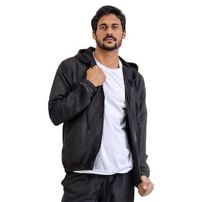 Jaqueta Corta Vento Casaco Masculino Sem Tela Com Capuz E Ziper Dois Bolsos Para Motoqueiro Leve