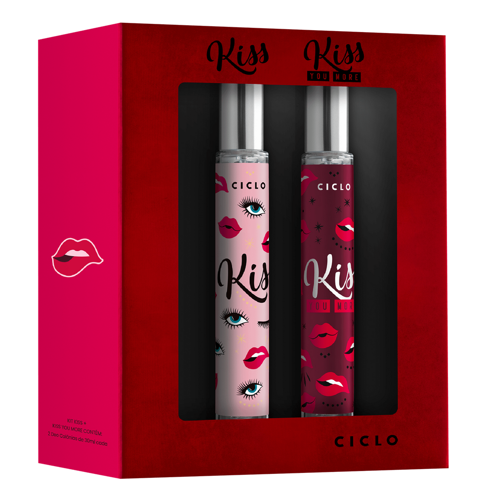 Conjunto Duo Kiss You More + Kiss Ciclo Cosméticos Feminino - Deo Colônia 30ml + Deo Colônia 30ml