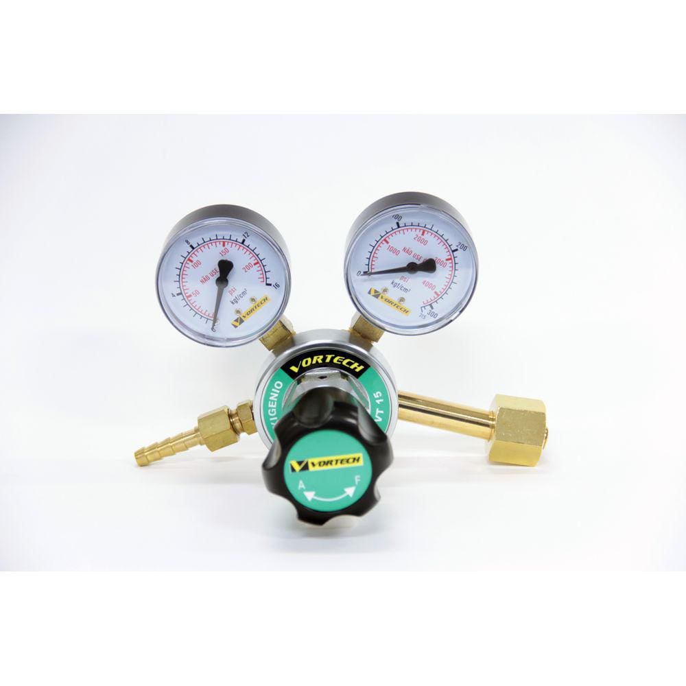 Manômetro Regulador De Pressão Para Para Oxigênio (O2) Vt-15 - Vortech