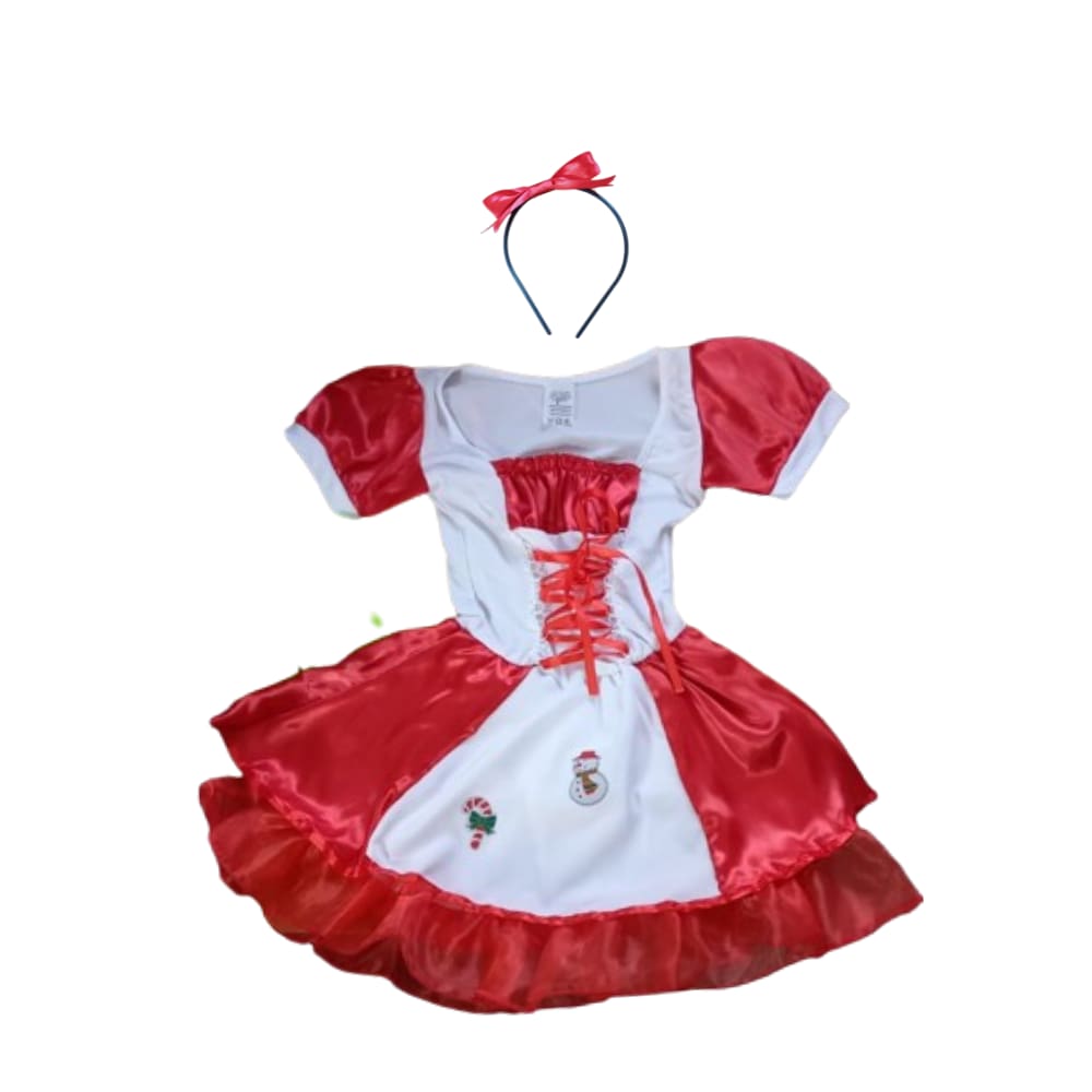 Vestido Mamãe Noela Infantil Fantasia Mamãe Noel Bebê Traje Noelete Ajudante do Papai Noel Cosplay Criança Festa Natal